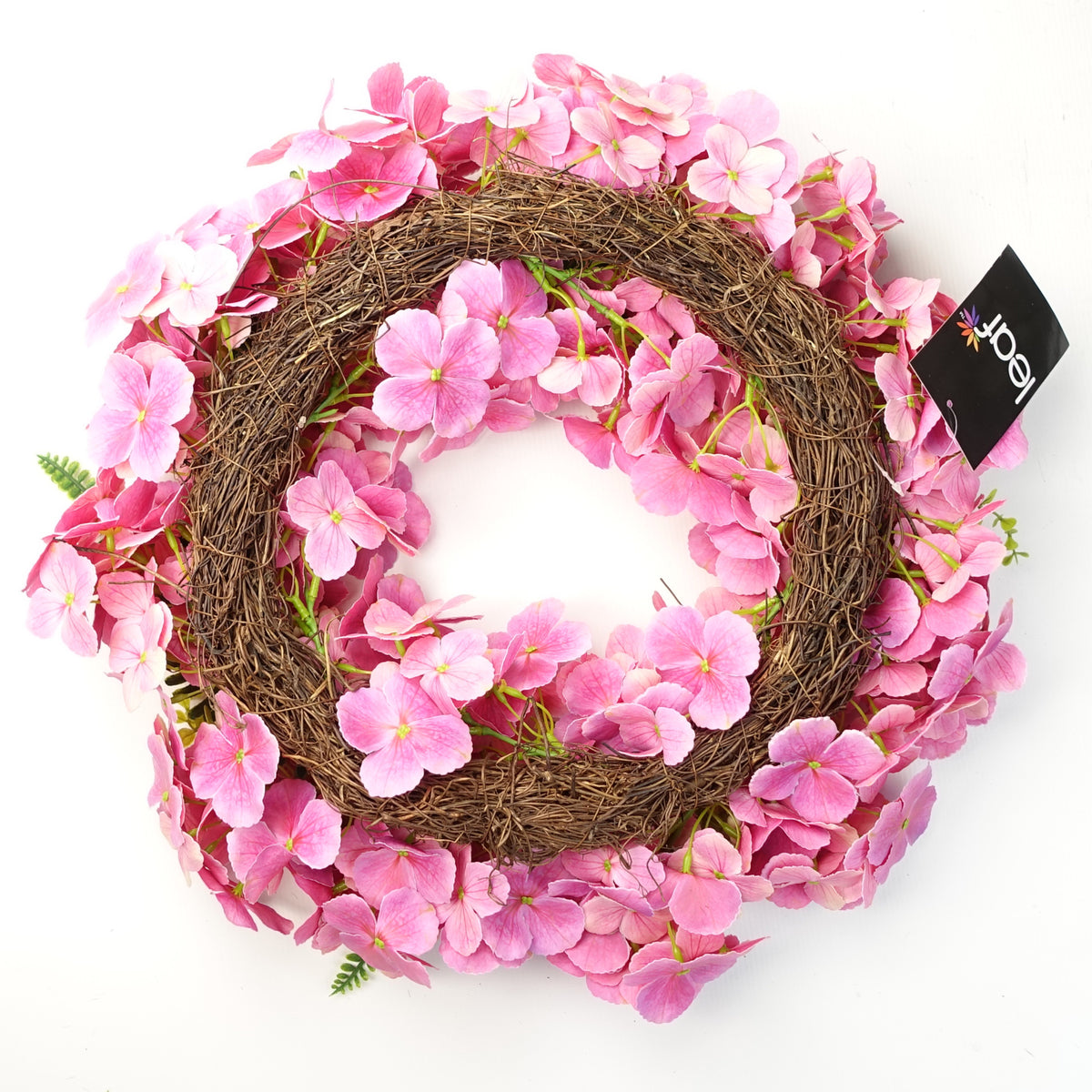 40cm Artificial Pink Floral Blossom Wreath – image 4