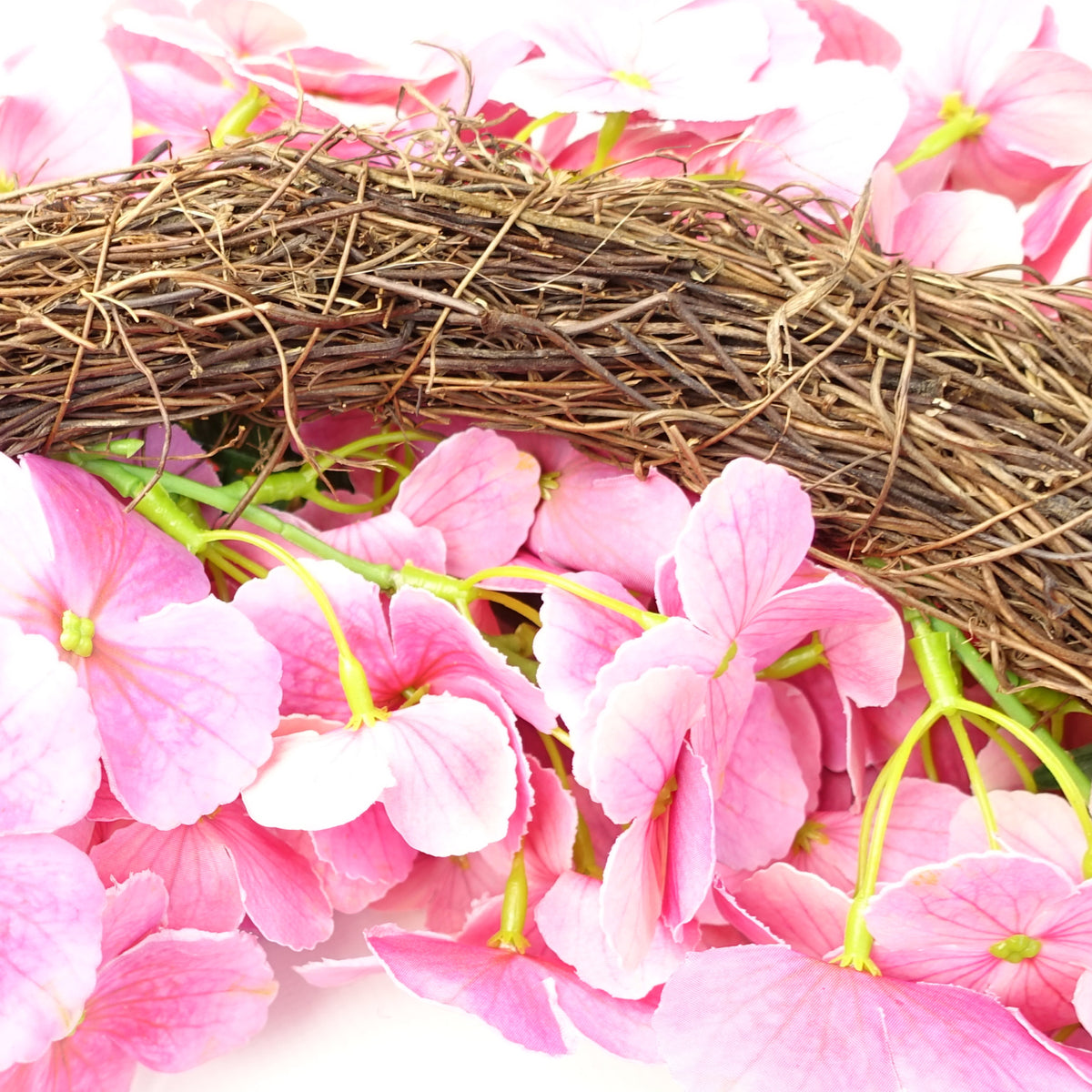 40cm Artificial Pink Floral Blossom Wreath – image 5