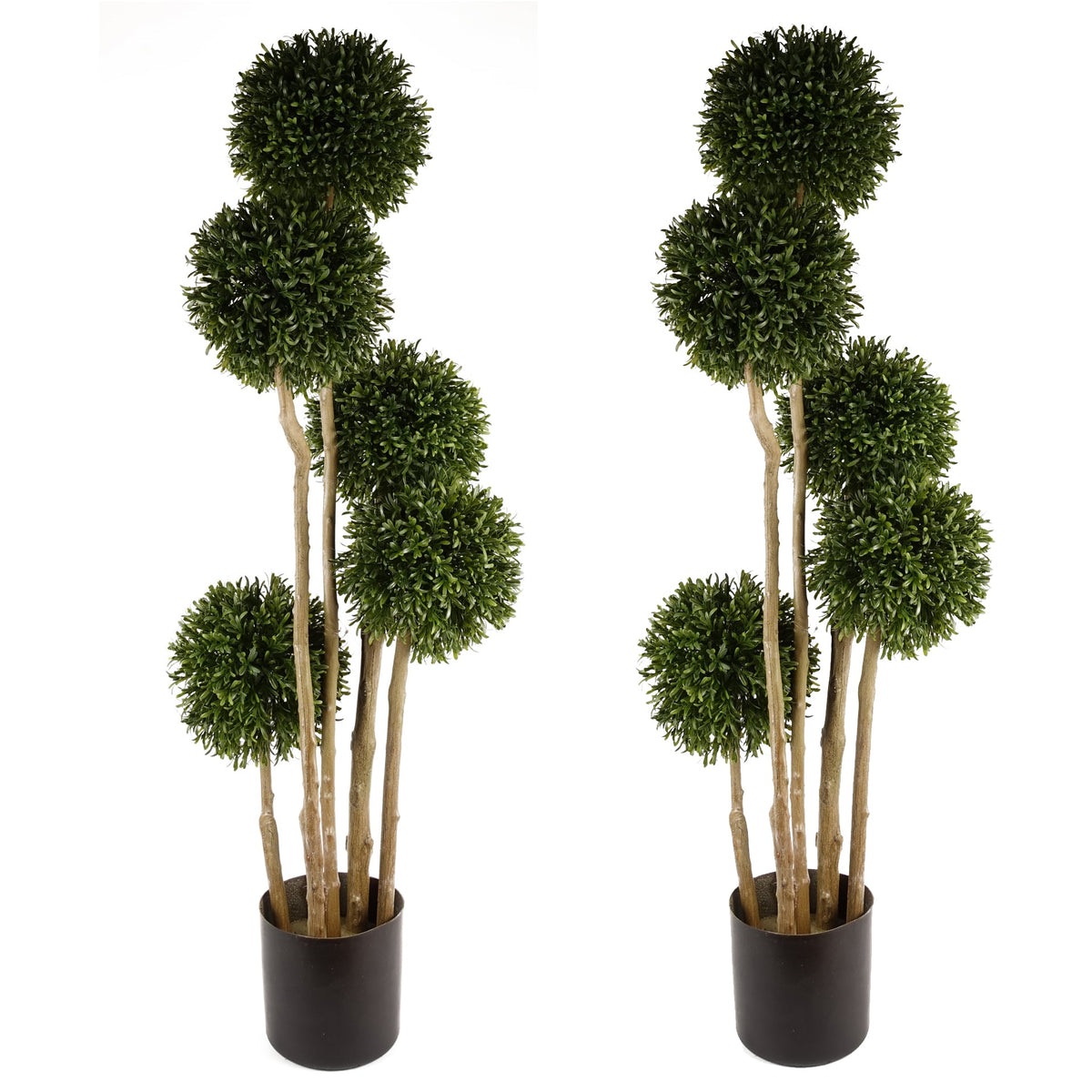 120cm UV Resistant Artificial Balls Topiary - 480 Leaves - Natural Trunk – image 5