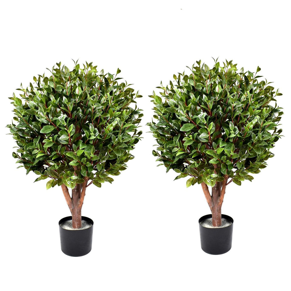 90cm UV Resistant Artificial Gloxinia Single Ball Topiary with 1608 Leaves and Natural Trunk – image 5