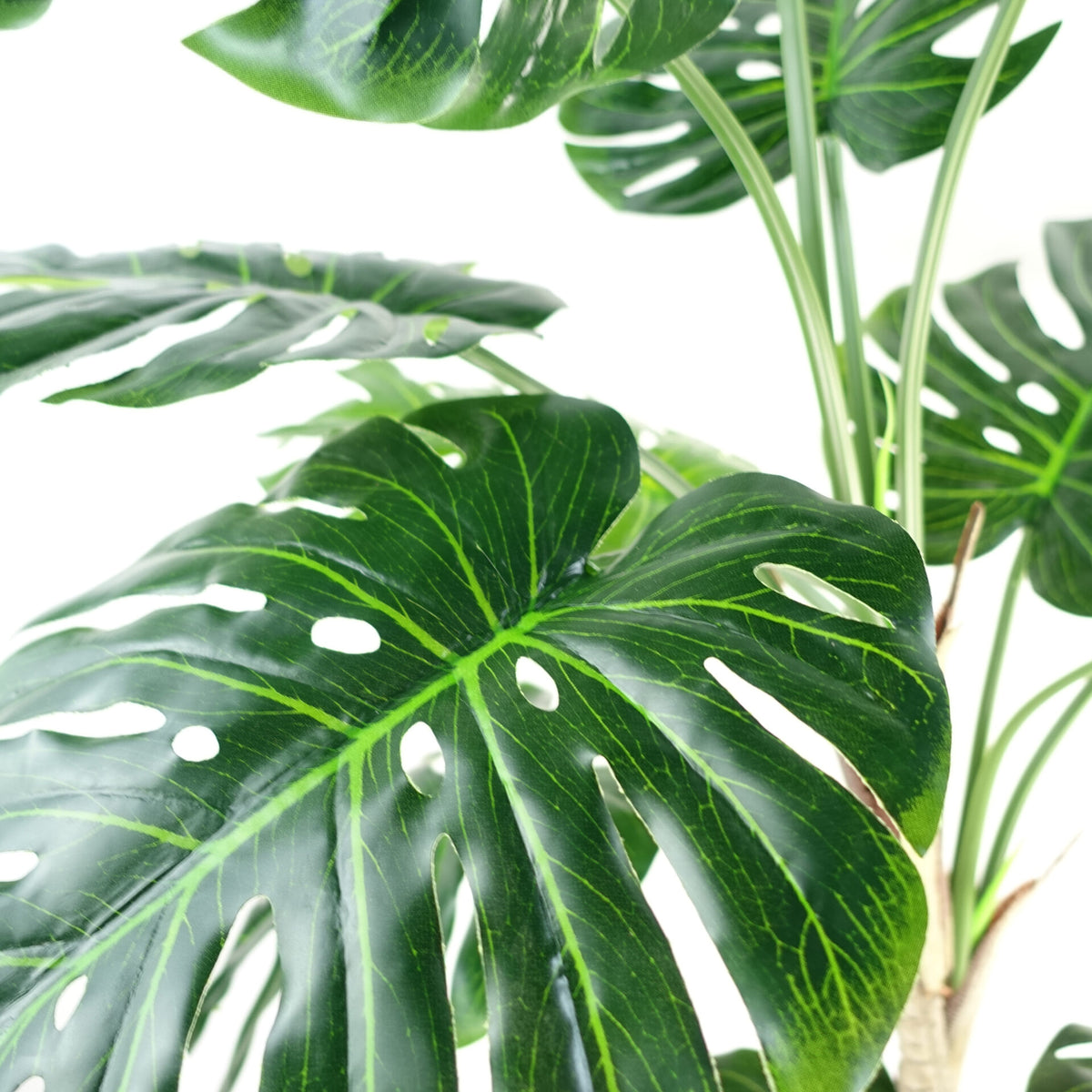 150cm (5ft) Luxury Artificial Monstera Plant Black Pot – image 10