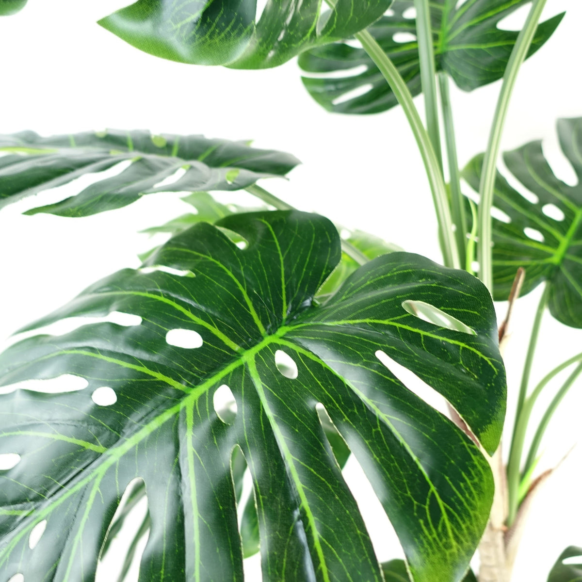 150cm (5ft) Luxury Artificial Monstera Plant Black Pot – image 16