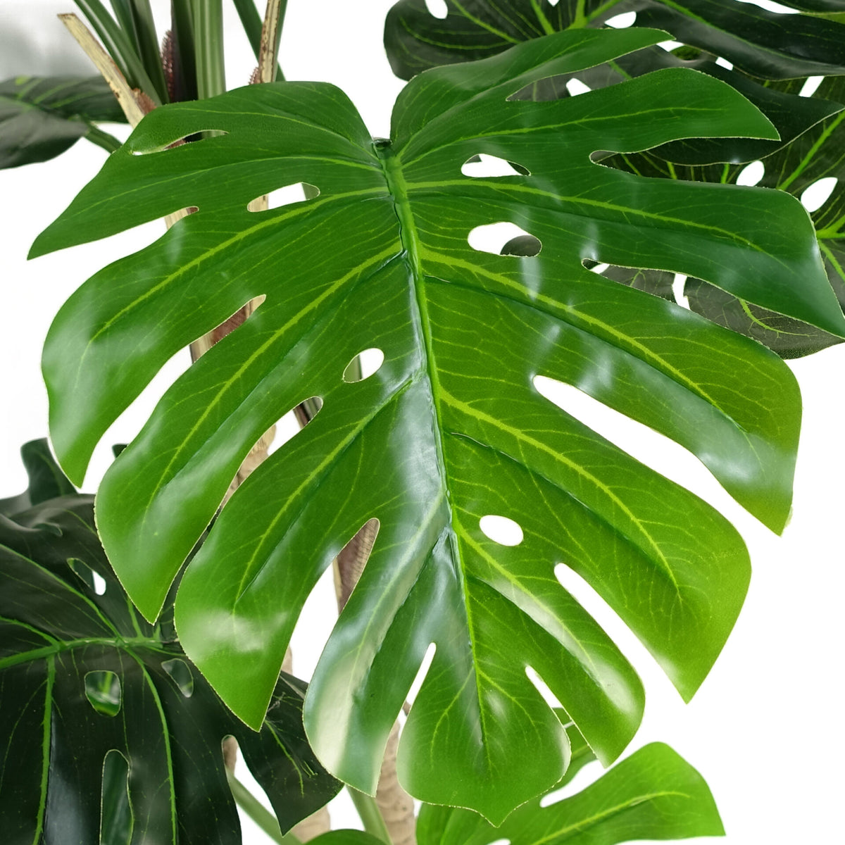 150cm (5ft) Luxury Artificial Monstera Plant Black Pot – image 6