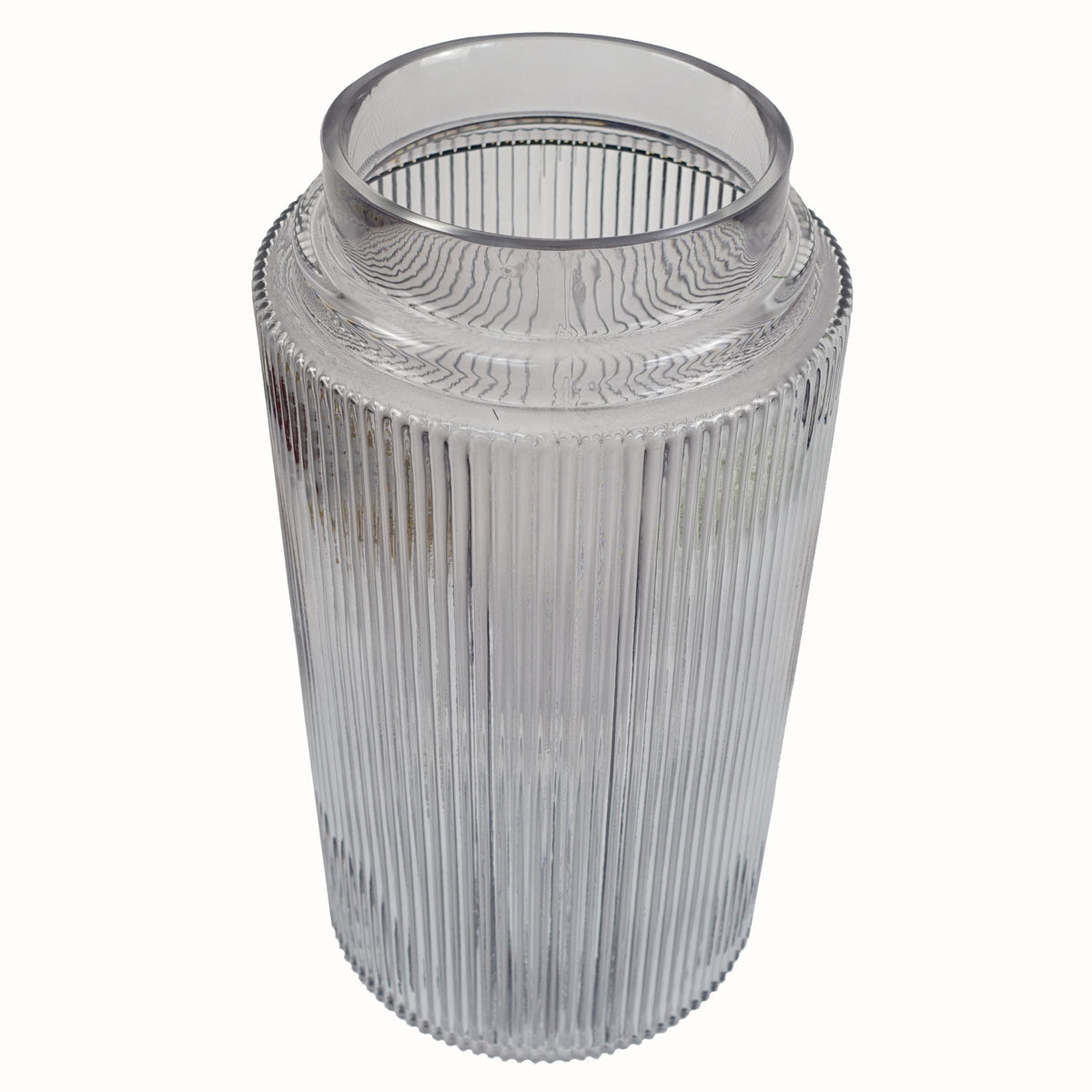 31cm Clear Ridged Glass Vase – image 4