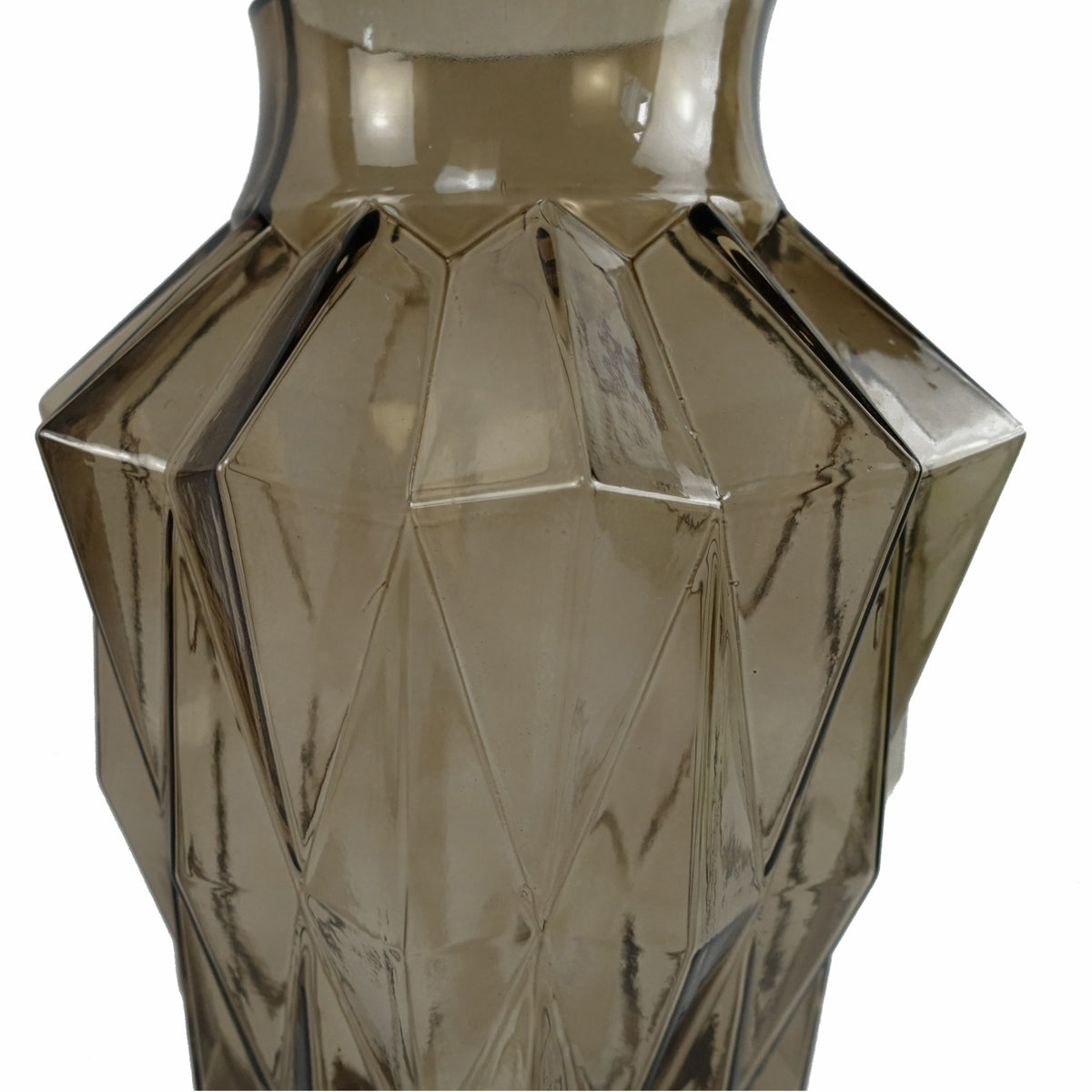 30cm Brown Geometric Glass Vase – image 4