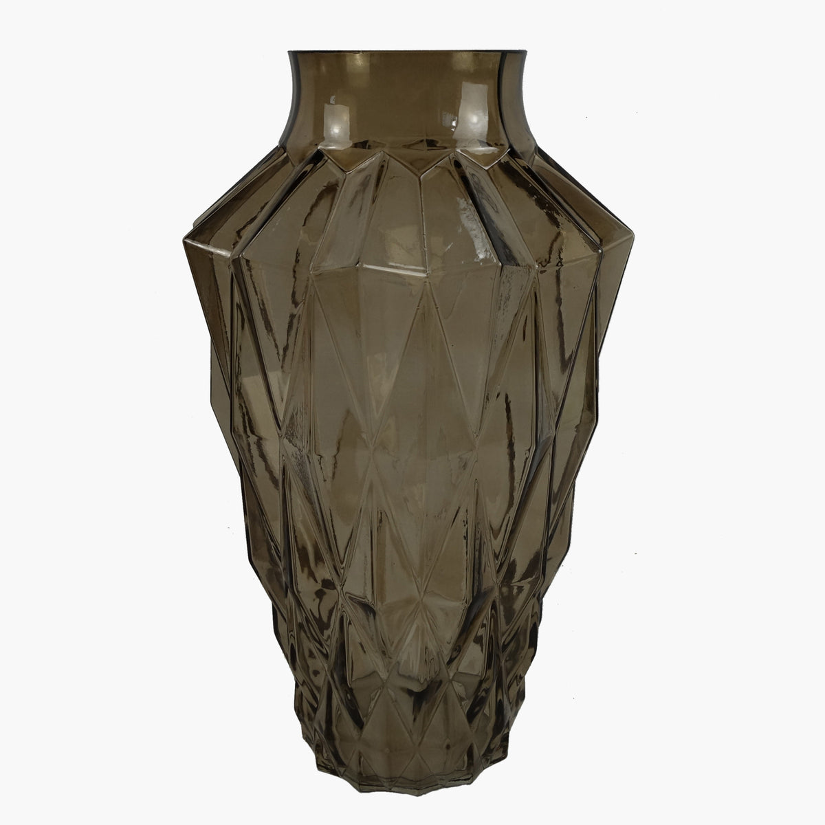 65cm Artificial Yellow Rose Display Geometric Glass Vase – image 5