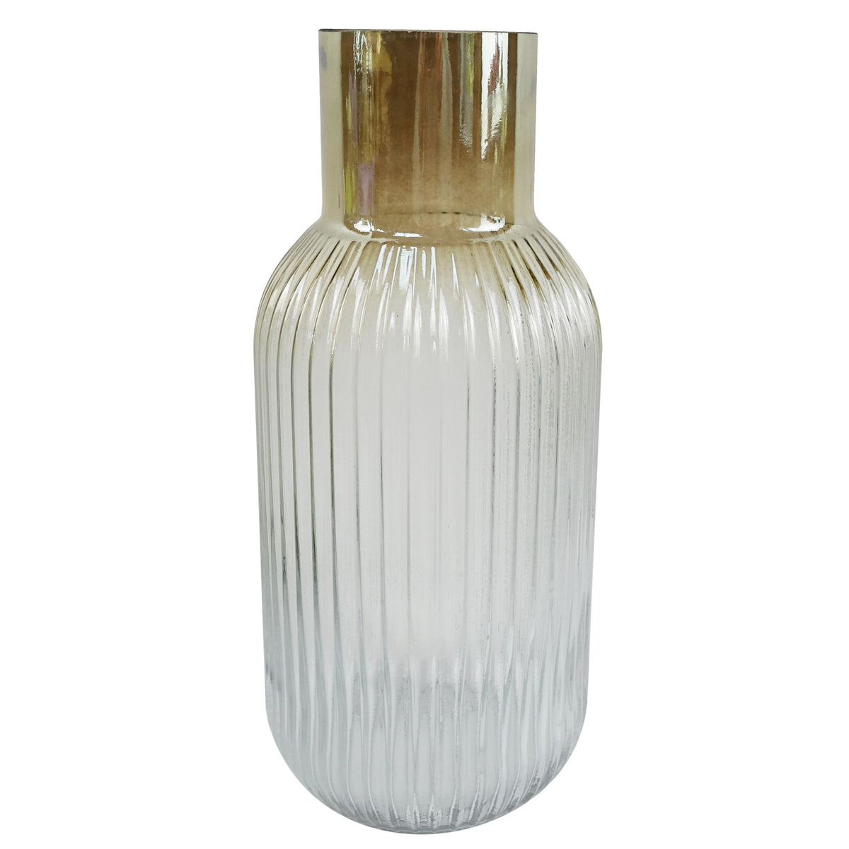 80cm Artificial Gold Palm Leaves Gold Ombre Glass Vase – image 3