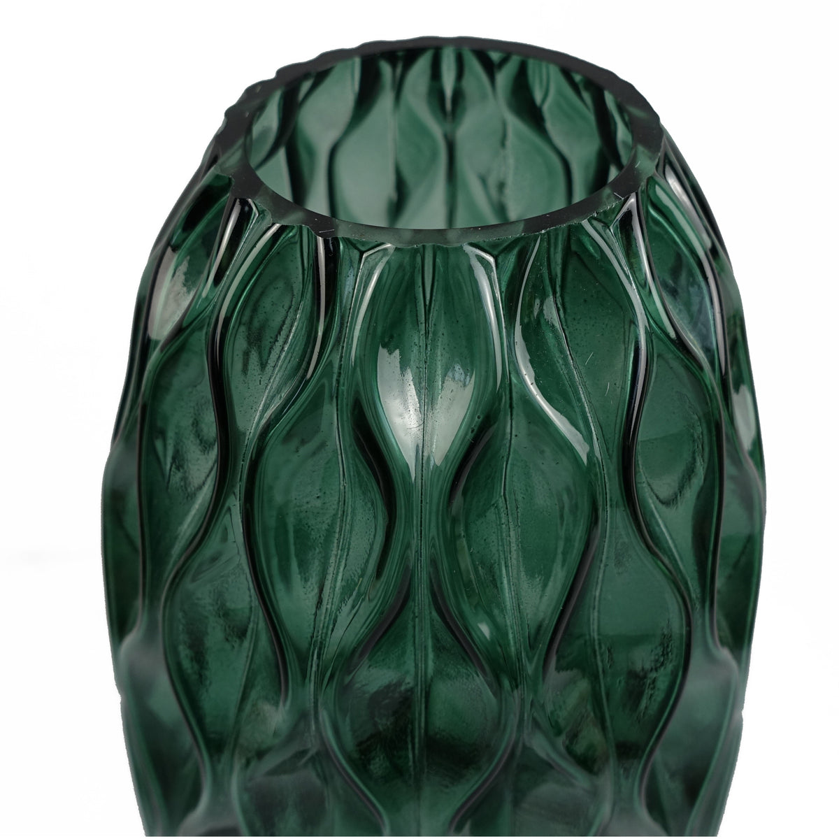 30cm Green Waves Glass Vase – image 4