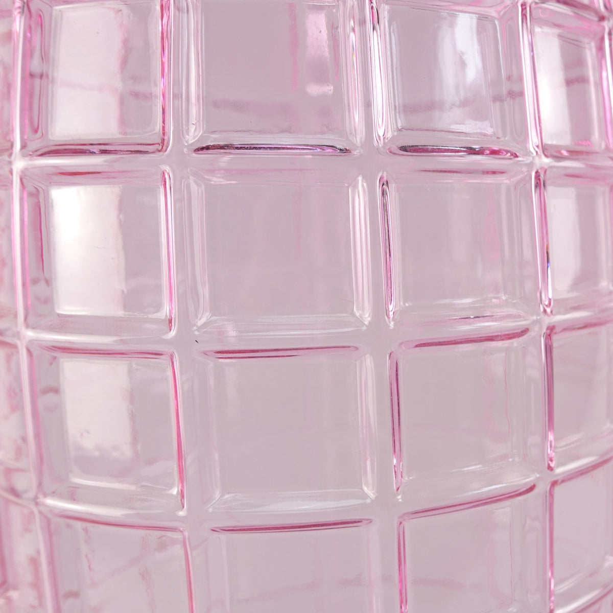 49cm Tall Pink Square Glass Vase – image 4