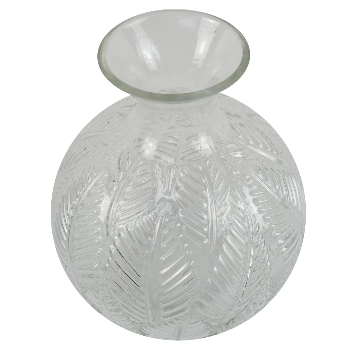 26cm Clear Fern Print Glass Bottle Vase – image 4