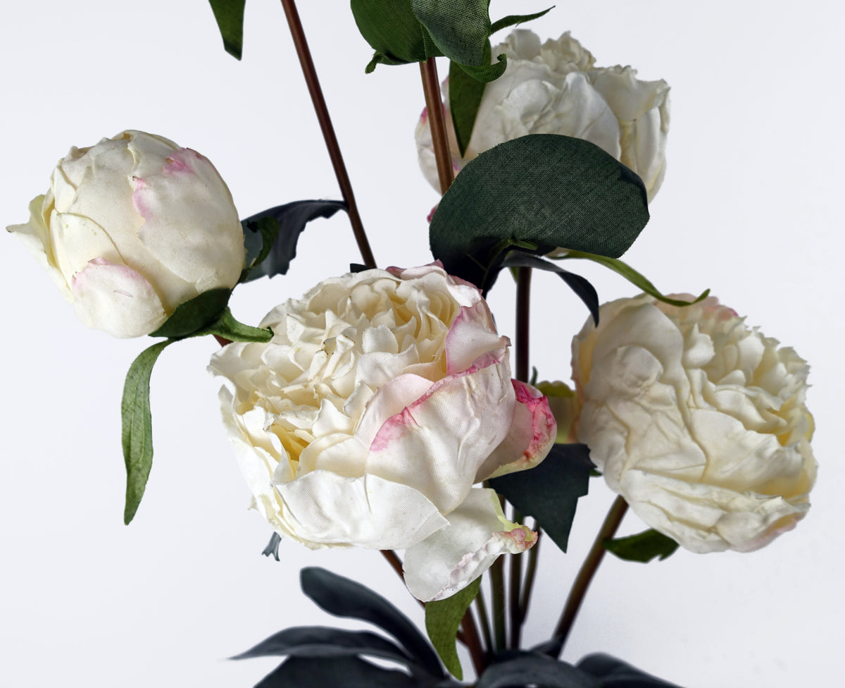 55cm Peony Artificial Flower Stems - 4 flowers 3 buds – image 10