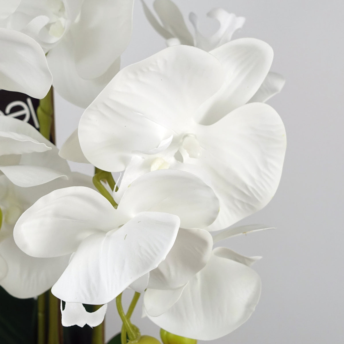 60cm Pure White Artificial Orchid with Ceramic Bubble Planter – image 2
