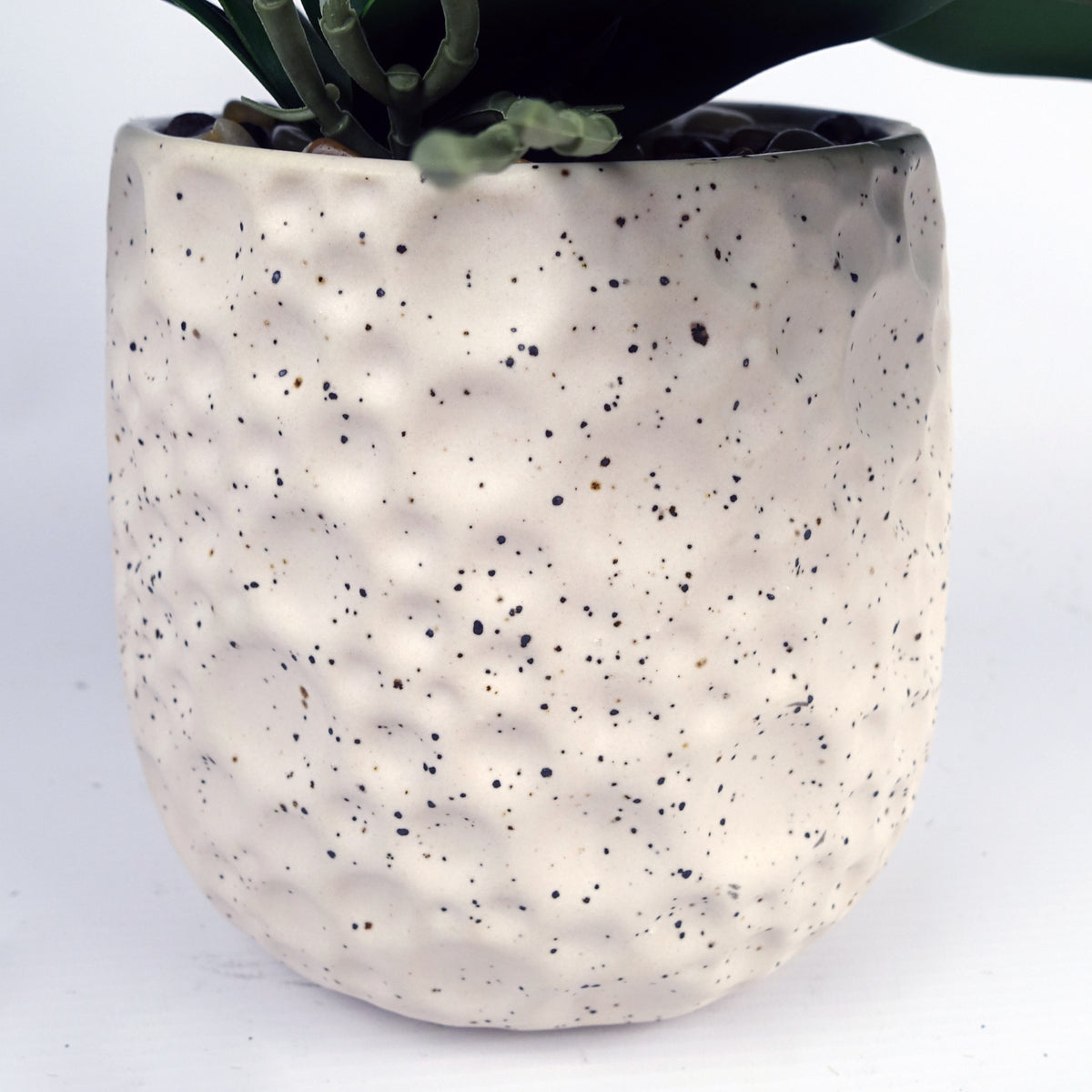 60cm Pure White Artificial Orchid with Ceramic Bubble Planter – image 3