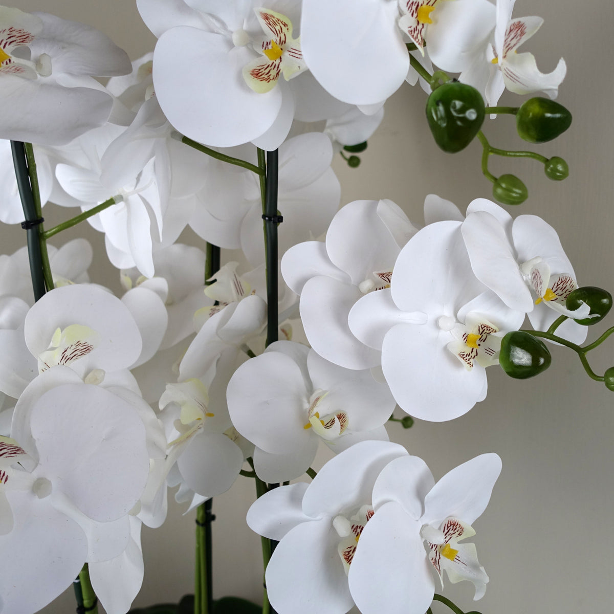 60cm Orchid Artificial White - Marble Effect Ceramic Planter – image 3