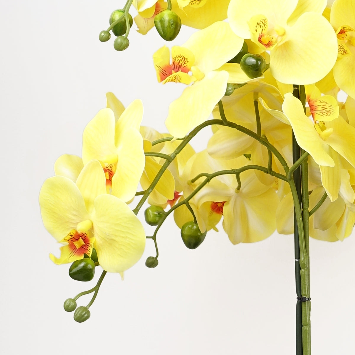 60cm Orchid Artificial Yellow - Black Ceramic Planter – image 3