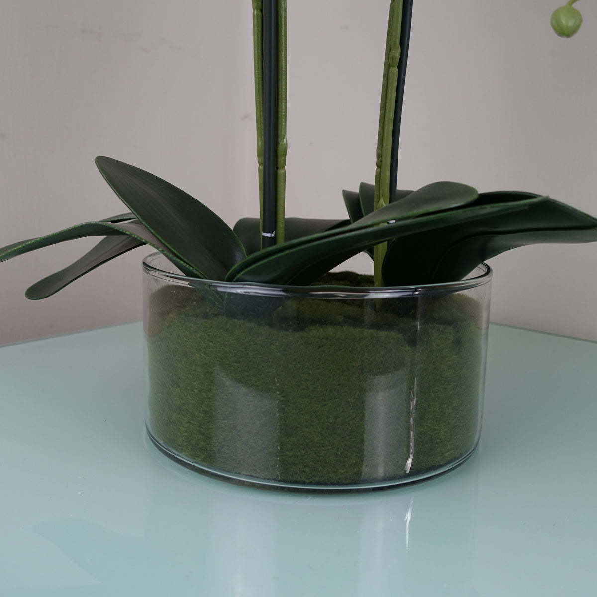 50cm Artificial Orchid with Glass Planter - White – image 5