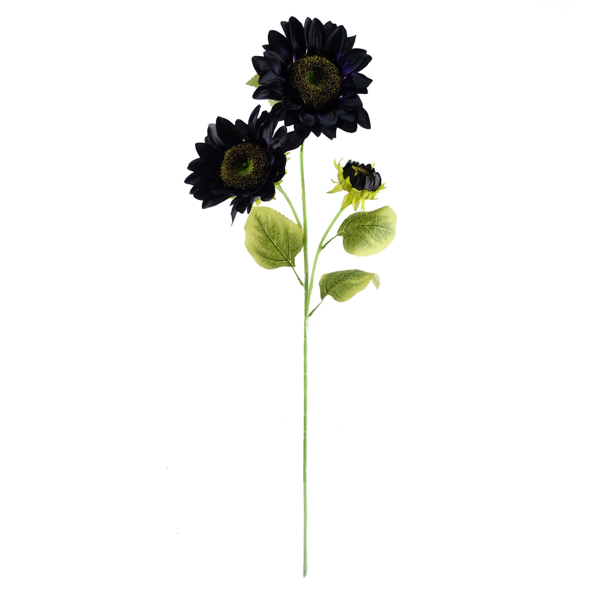 80cm Artificial Purple Sunflower and Gold Leaf Display Glass Vase – image 4