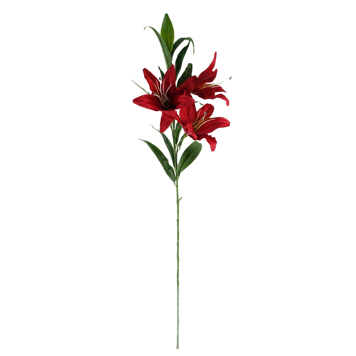 100cm Large Artificial Lily Stem with 3 Flowers – image 29