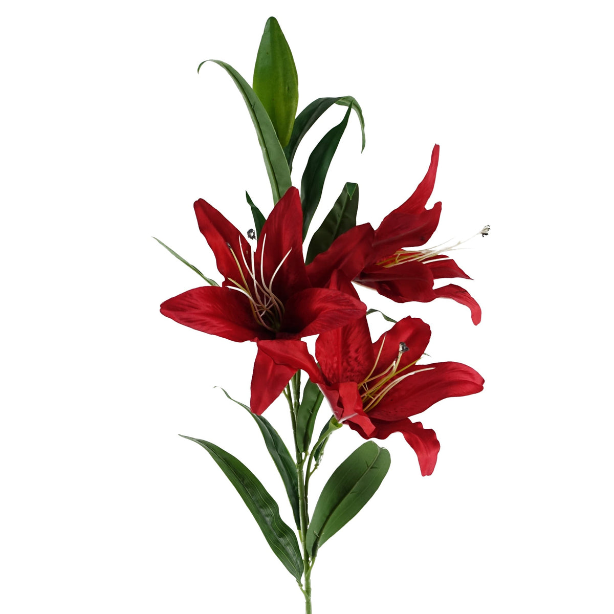 100cm Large Artificial Lily Stem with 3 Flowers – image 30