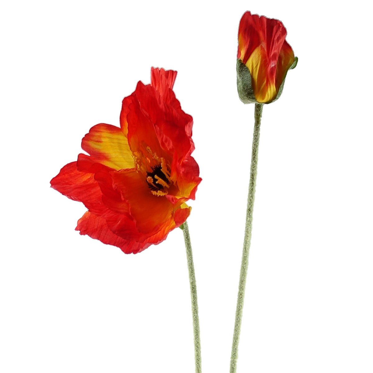 100cm Artificial Poppy Stem - 2 Flowers – image 2