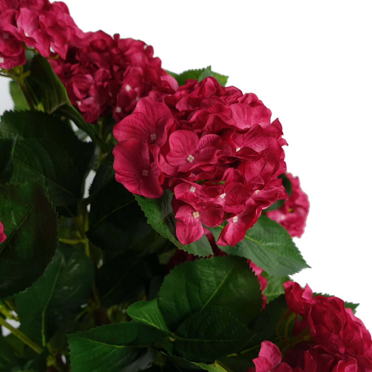 75cm Artificial Pink Bush Hydrangea Plant Potted – image 3
