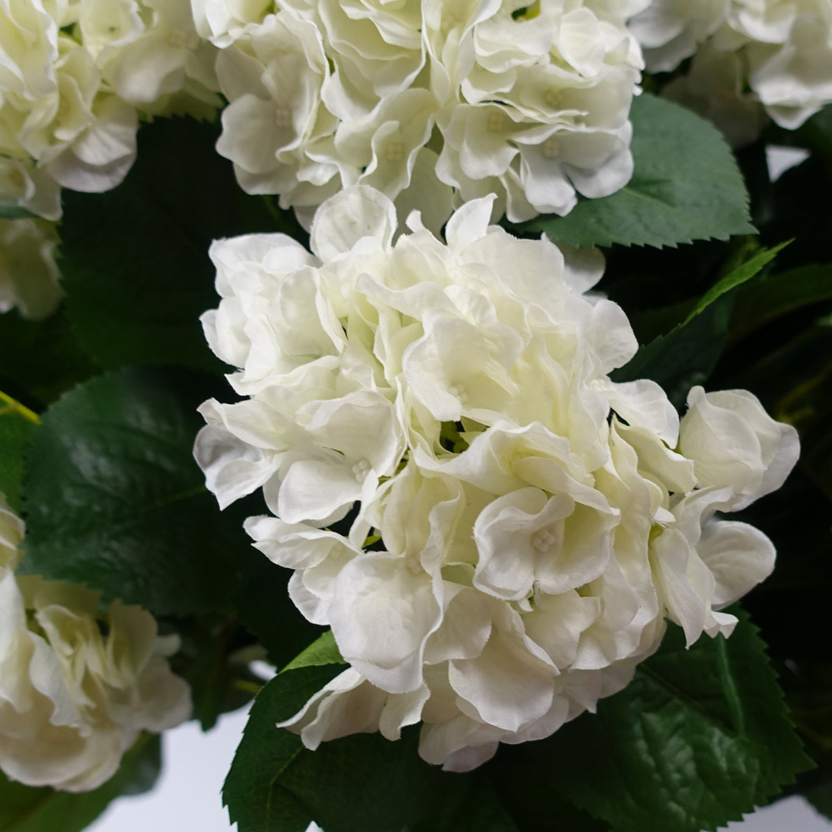 70cm Artificial White Bush Hydrangea Plant Potted – image 3