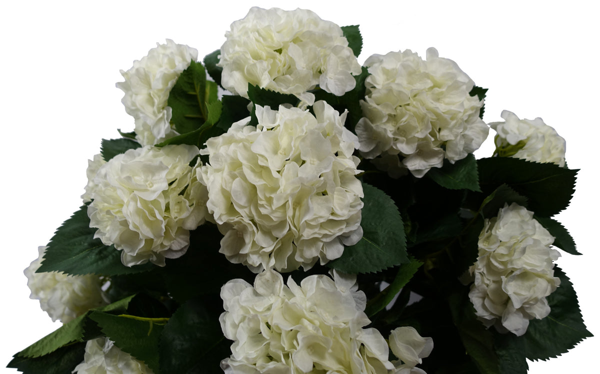 70cm Artificial White Bush Hydrangea Plant Potted – image 4