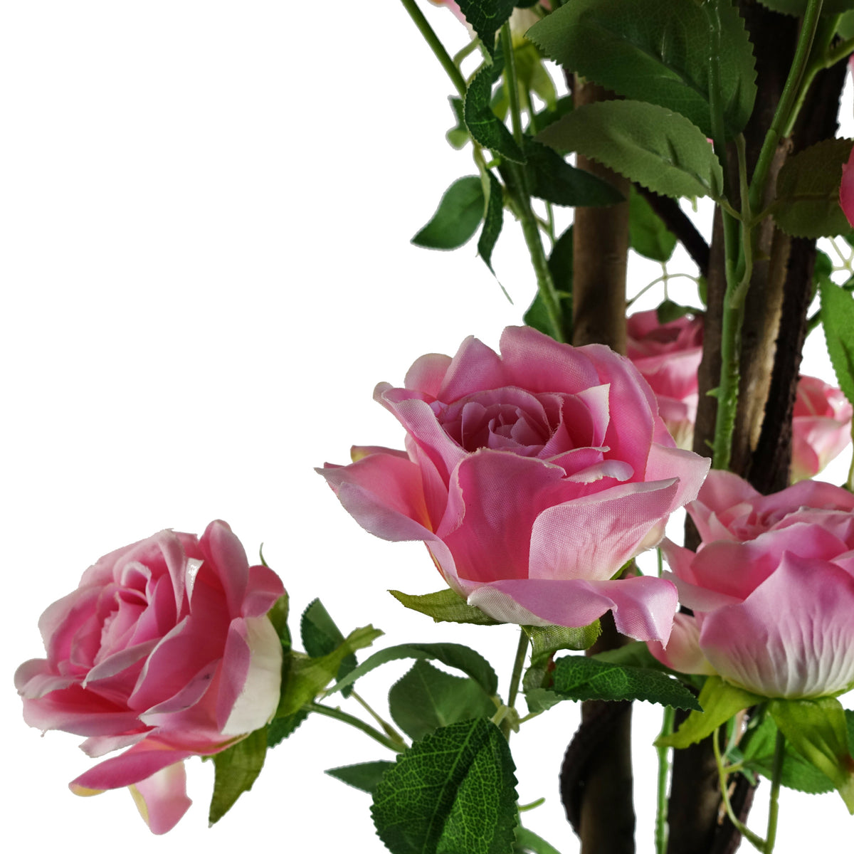105cm Artificial Pink Rose Tree – image 2
