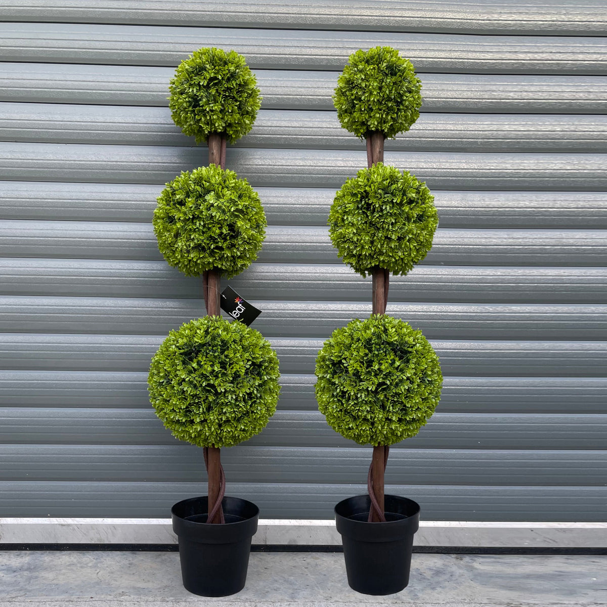 120cm Artificial Green Triple Ball Boxwood Topiary Tree – image 5