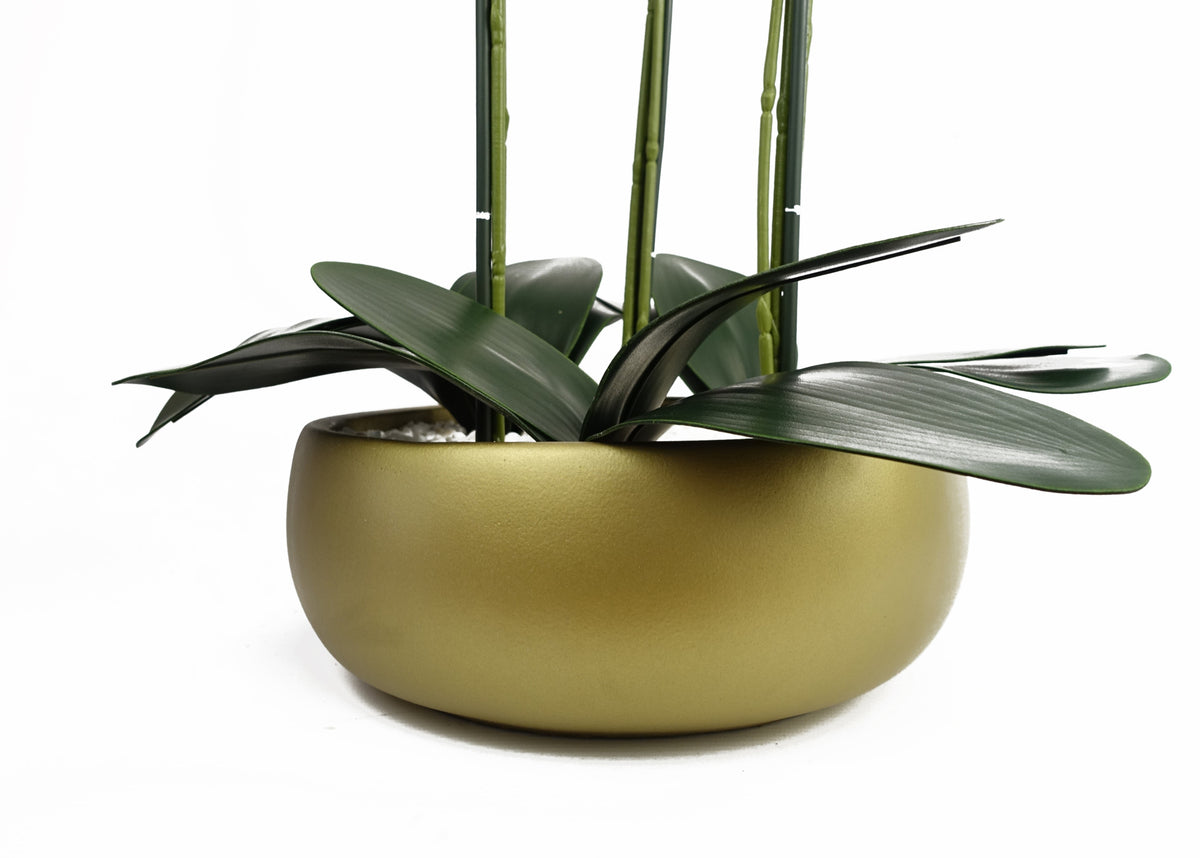60cm Orchid Artificial Black - Gold Ceramic Planter – image 3