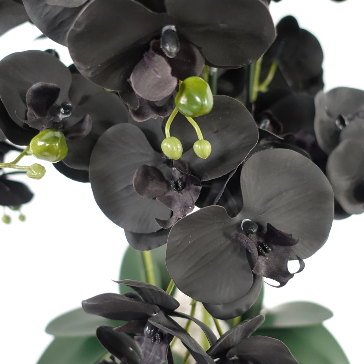 60cm Orchid Artificial Black - White Marble Ceramic Planter – image 3