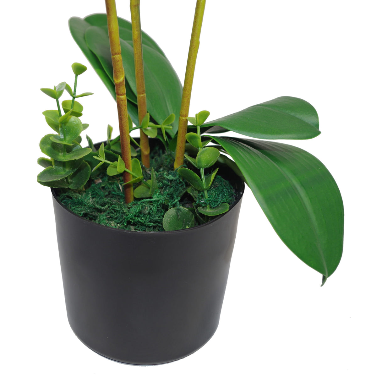 Large Artificial Orchids Display with XL Metal Bowl Planter 70x70cm – image 5