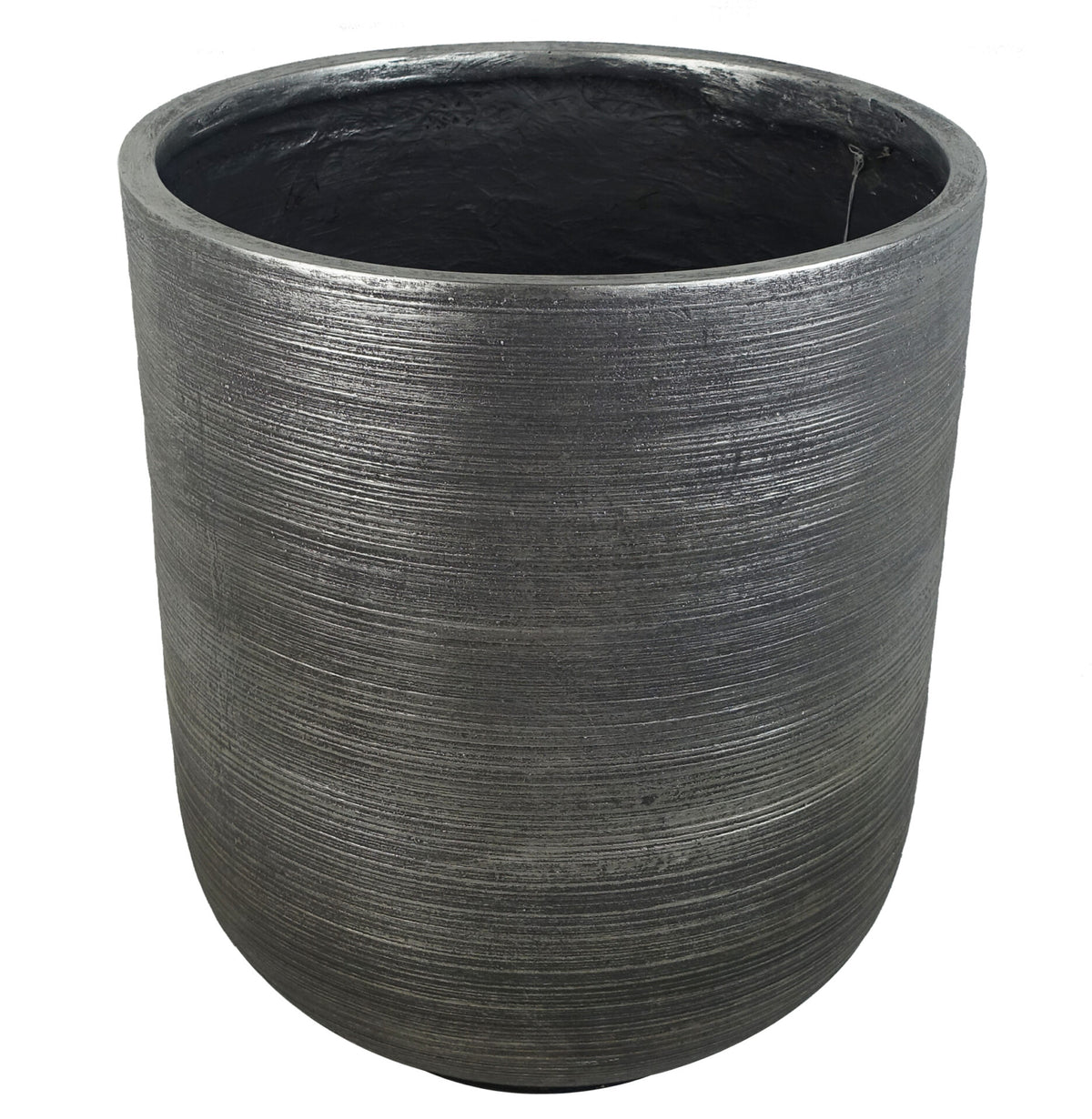 39cm x 33cm Coya Silver Ridged Planter Large Composite Plant Pot – image 4