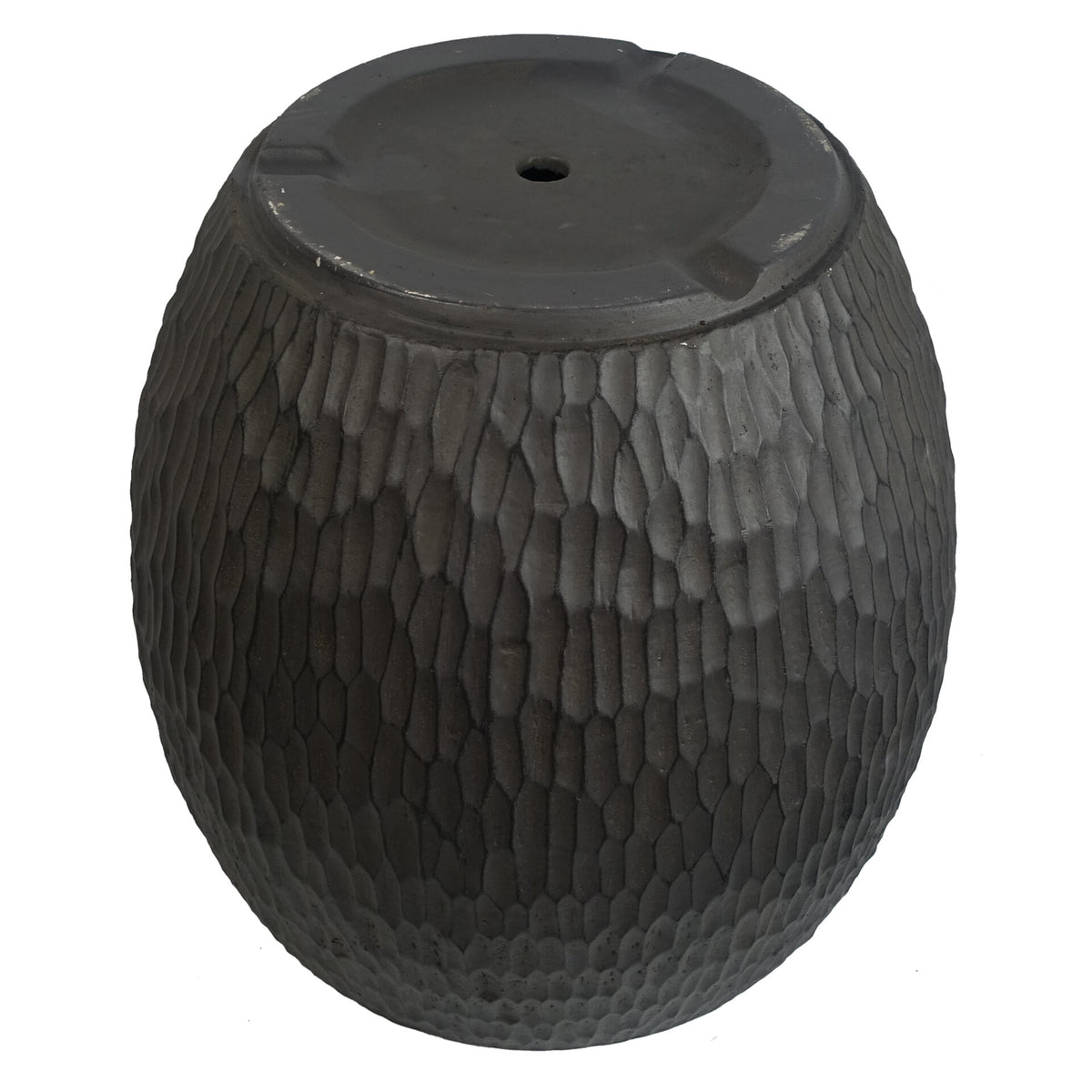 43cm Inoke Embossed Large Grey Composite Planter Plant Pot – image 5