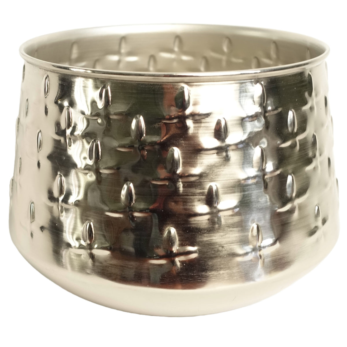 18cm Silver Cross Metal Planter by Leaf – image 4