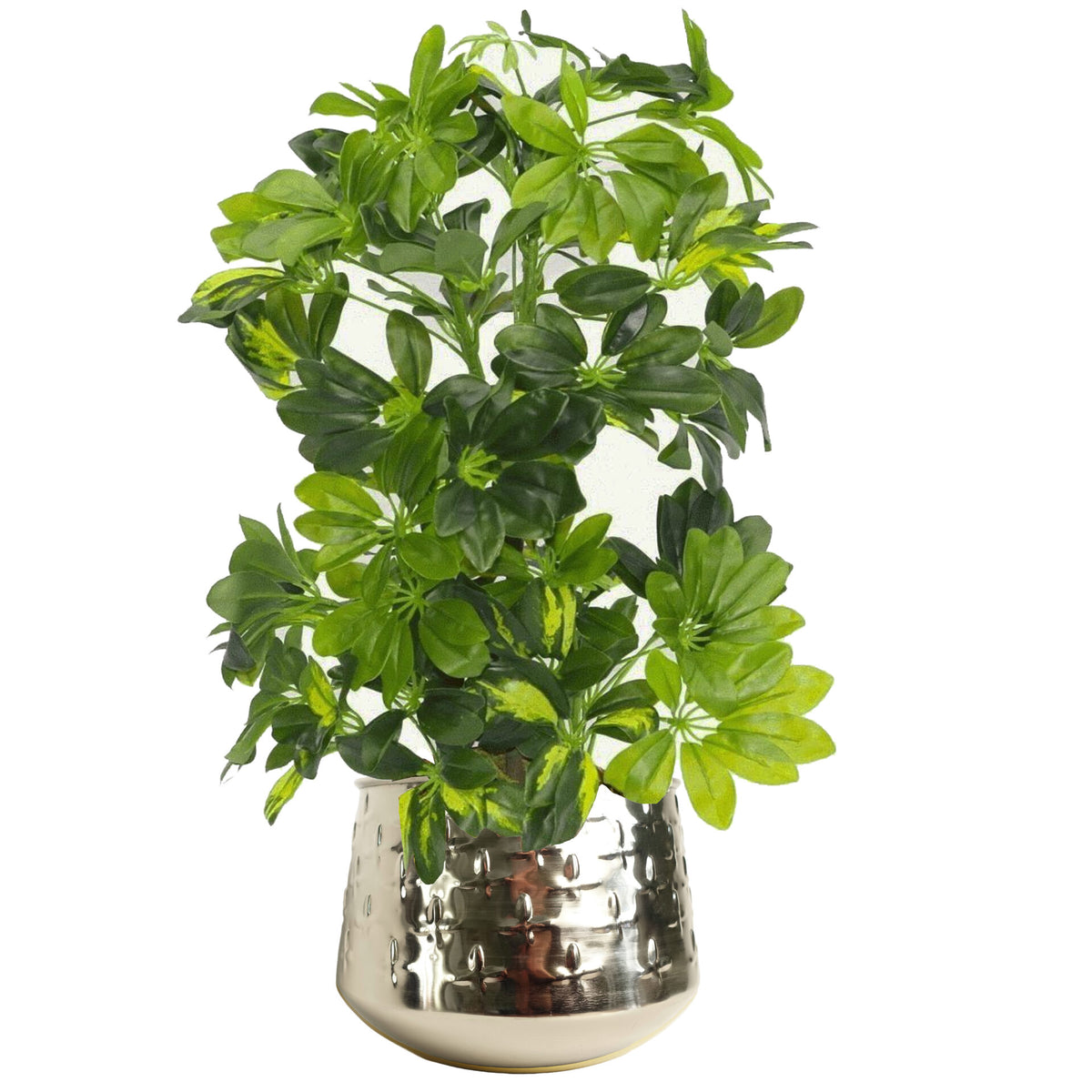 18cm Silver Cross Metal Planter by Leaf – image 3