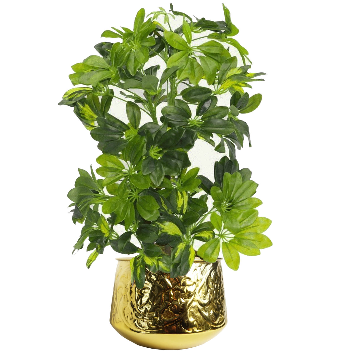 18cm Gold Swirl Metal Planter by Leaf – image 3