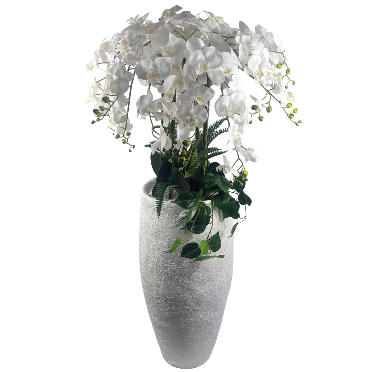 150cm White Orchid Potted Display Artificial – image 2
