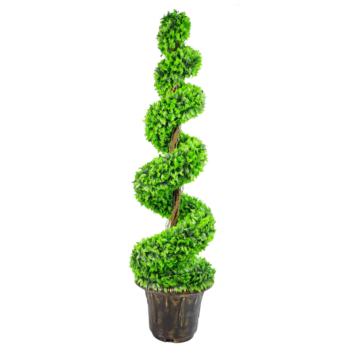Artificial Purple Large Leaf Spiral with Decorative Planter – image 8