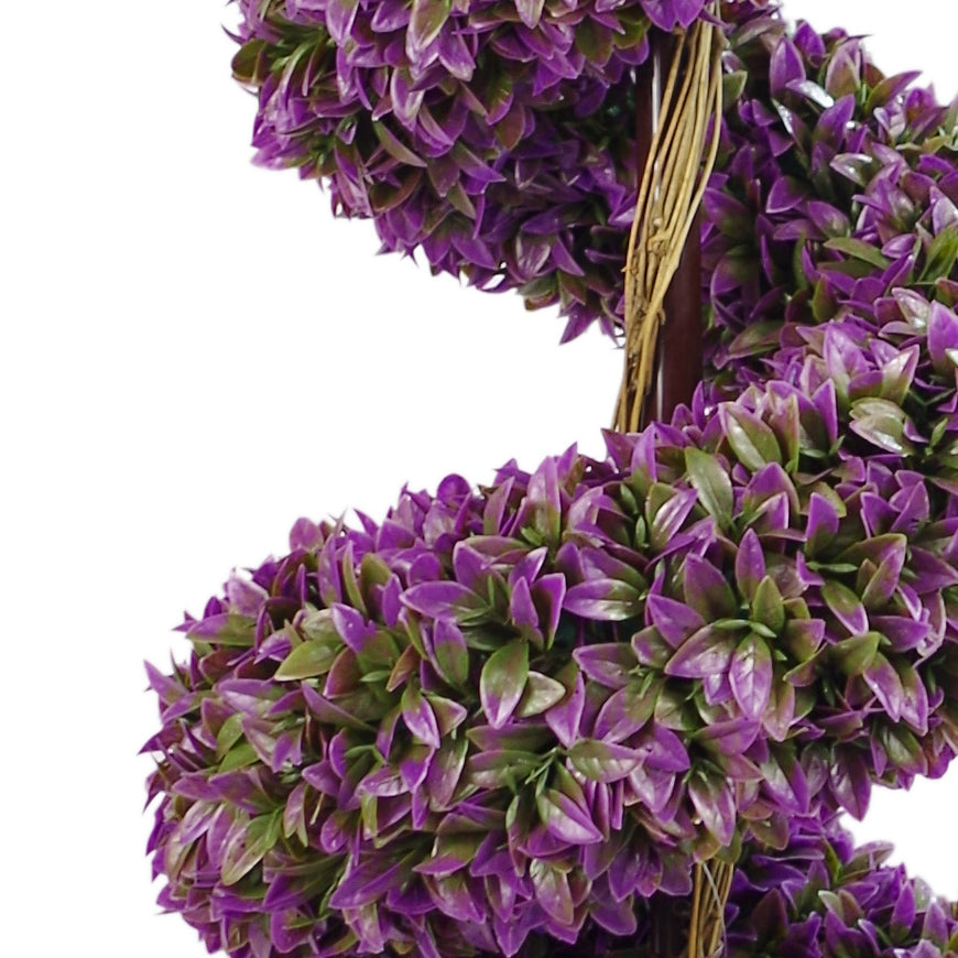 Artificial Purple Large Leaf Spiral with Decorative Planter – image 5
