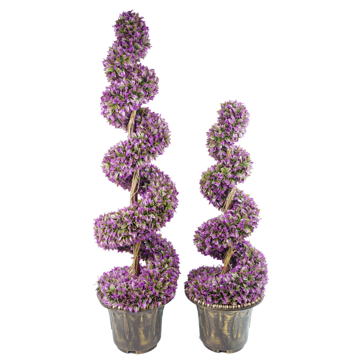 Artificial Purple Large Leaf Spiral with Decorative Planter – image 15