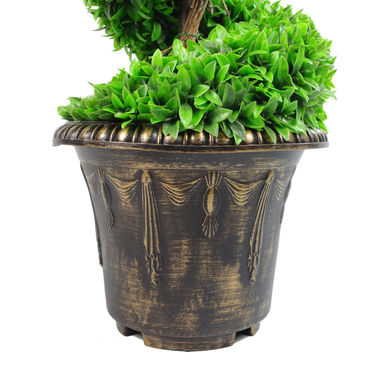 Artificial Purple Large Leaf Spiral with Decorative Planter – image 12
