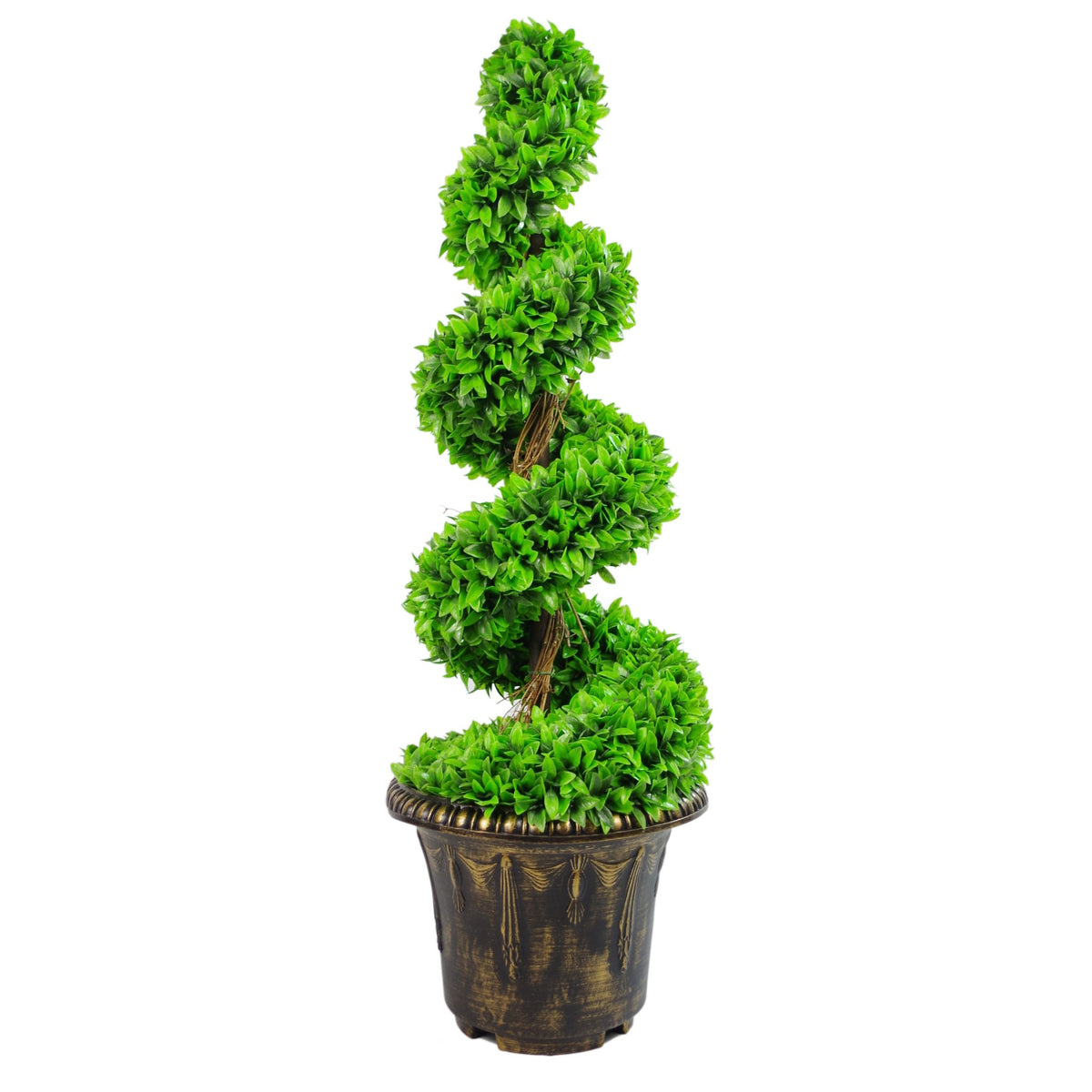 Artificial Purple Large Leaf Spiral with Decorative Planter – image 13