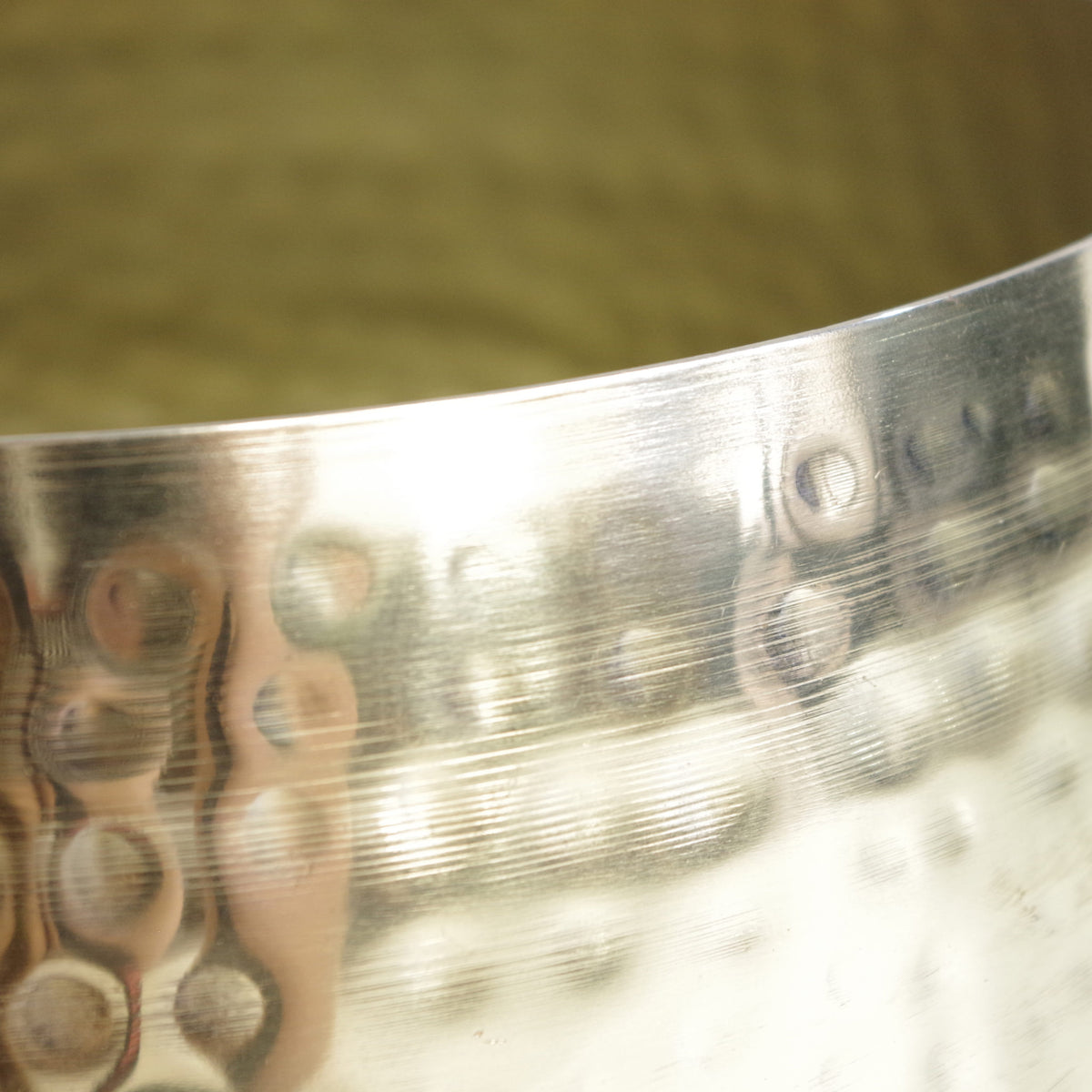 Large Metal Display Bowl Hammered Finish - Straight Edge – image 14