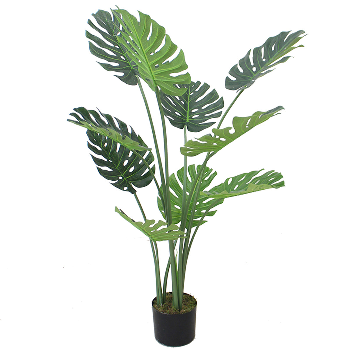120cm (4ft) Luxury Artificial Monstera Plant Black Pot