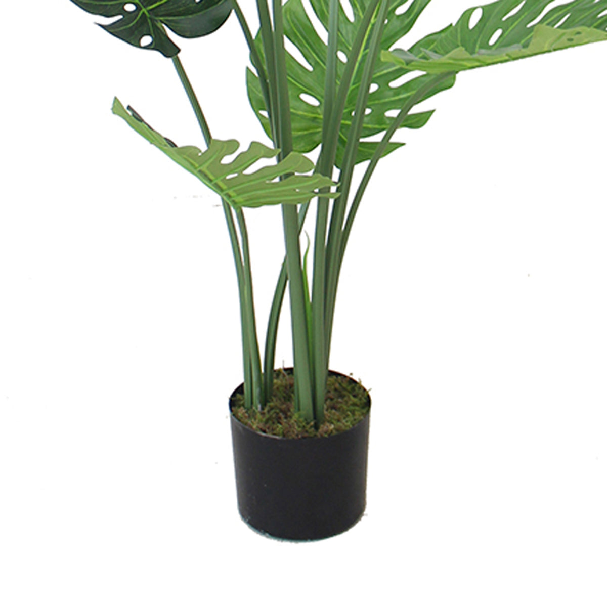 120cm (4ft) Luxury Artificial Monstera Plant Black Pot – image 3