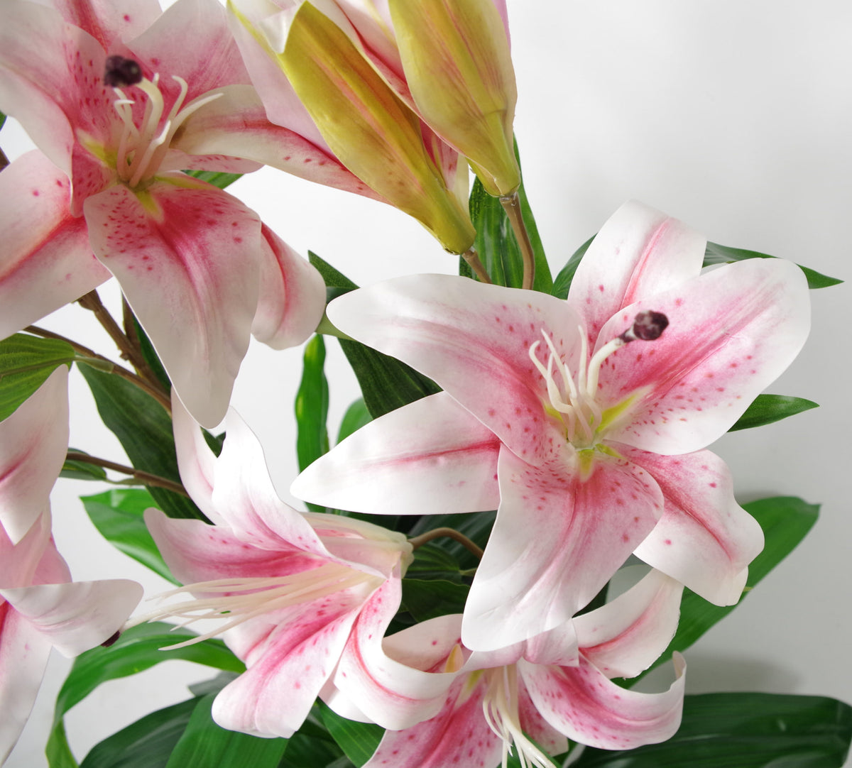 90cm (3ft) Artificial Lily Stargazer Style Lilies Plant Large Flowers White Pot – image 4