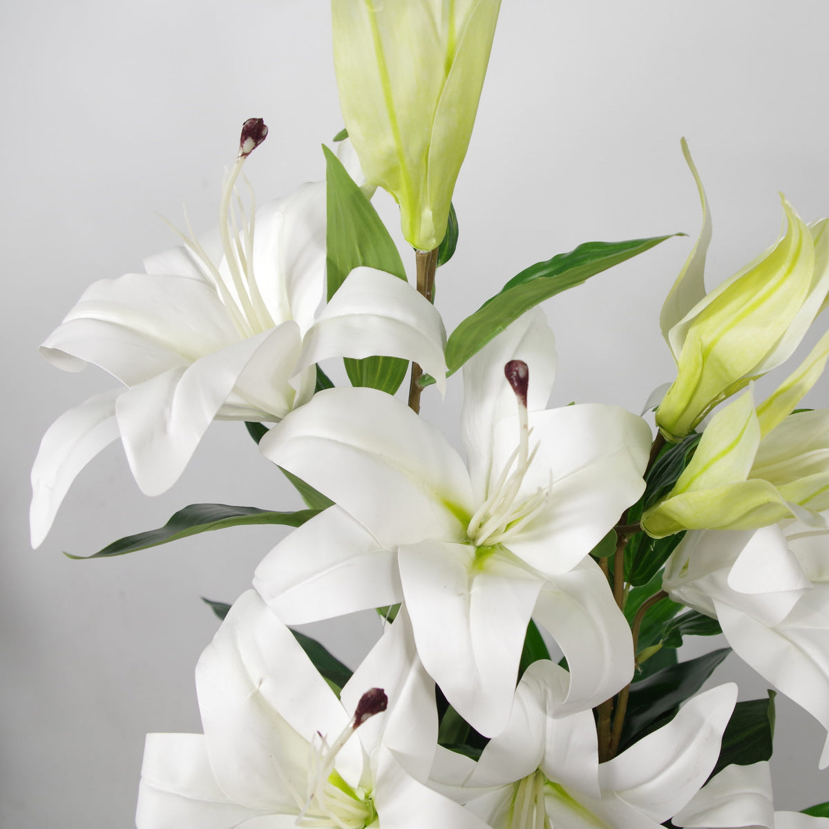 90cm (3ft) Artificial Lily Stargazer Style Lilies Plant Large Flowers White Pot – image 3