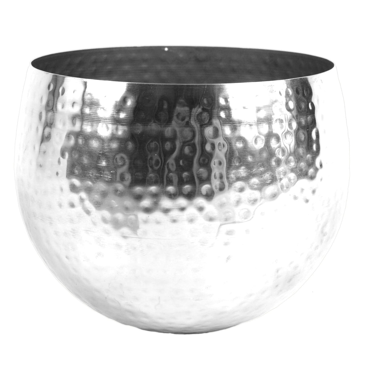 Large Metal Display Bowl Hammered Finish - Straight Edge – image 8