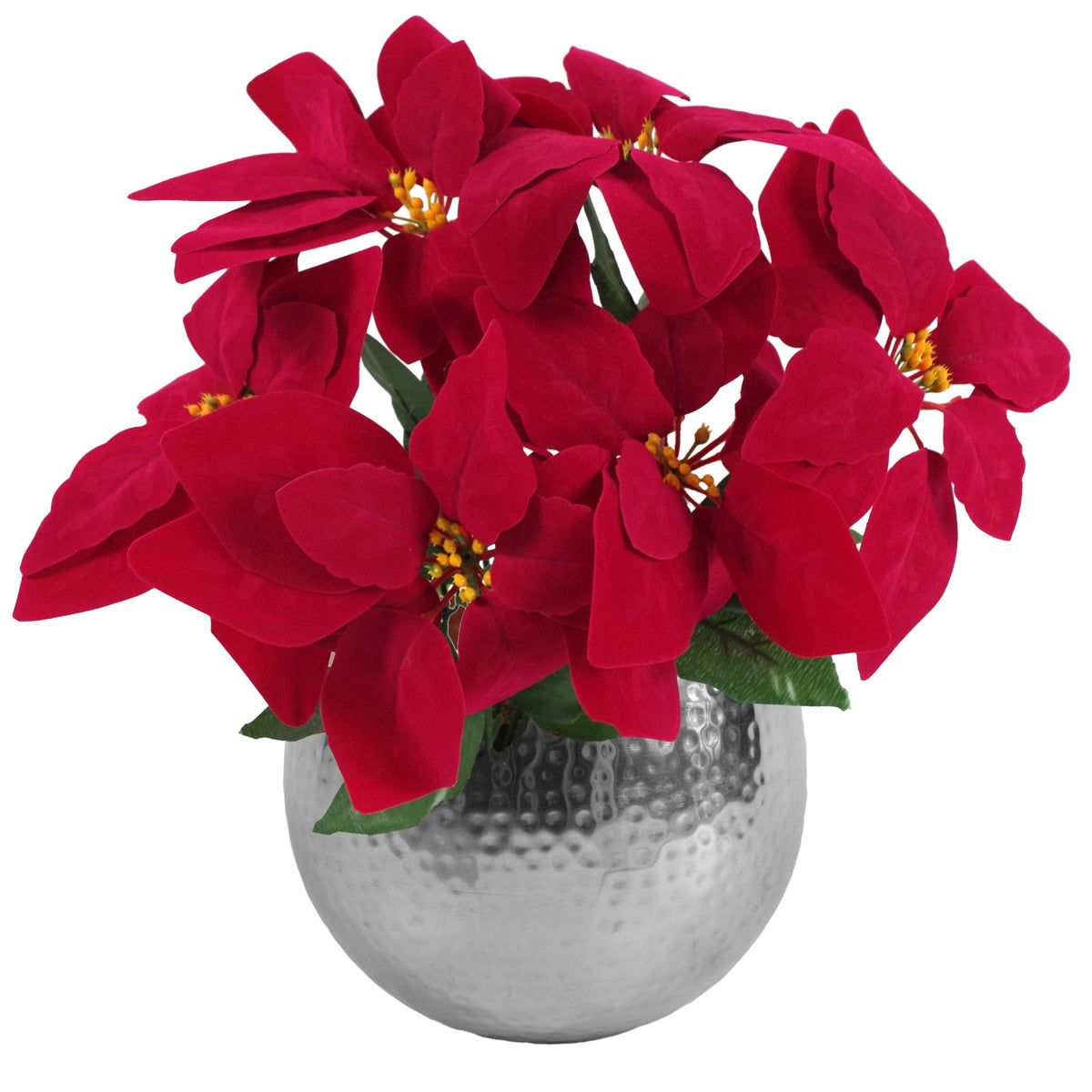 Artificial Christmas Xmas Red Poinsettia Table Display – image 12